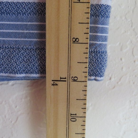 Old Navy* Men's Short Sleeve Button Down Curved Hem Stripe Shirt~ Size Large - Picture 8 of 10